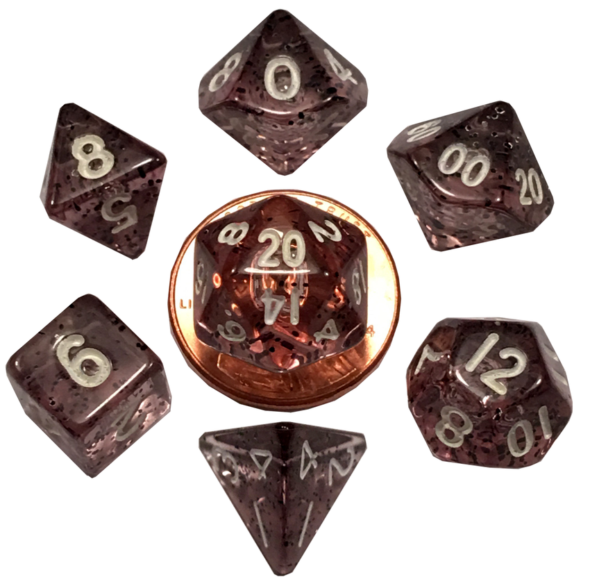 Fanroll: Ethereal Black 10mm Mini Polyhedral Dice Set