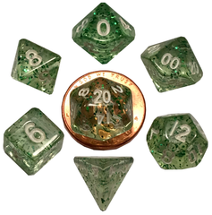 Fanroll: Ethereal Green 10mm Mini Polyhedral Dice Set