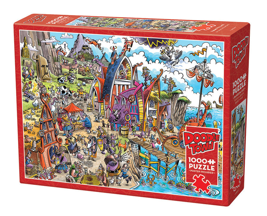 Cobble Hill: DoodleTown – Viking Village 1000pc Puzzle