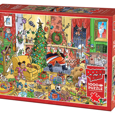Jigsaw Puzzles, Cobble Hill: DoodleTown – Catching Santa 1000pc Puzzle