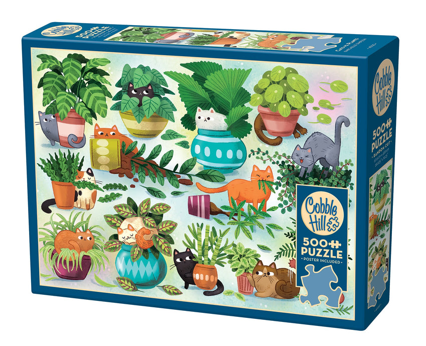 Cobble Hill: Cats vs. Plants 500pc Compact Puzzle