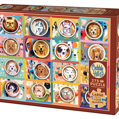 Jigsaw Puzzles, Cobble Hill: Puppy Lattes 275pc Easy Handling Puzzle