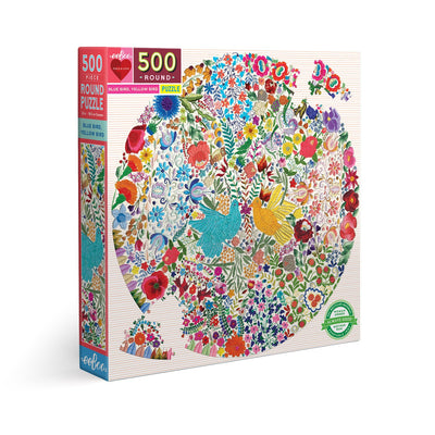 Jigsaw Puzzles, Eeboo Blue Yellow Bird 500PC
