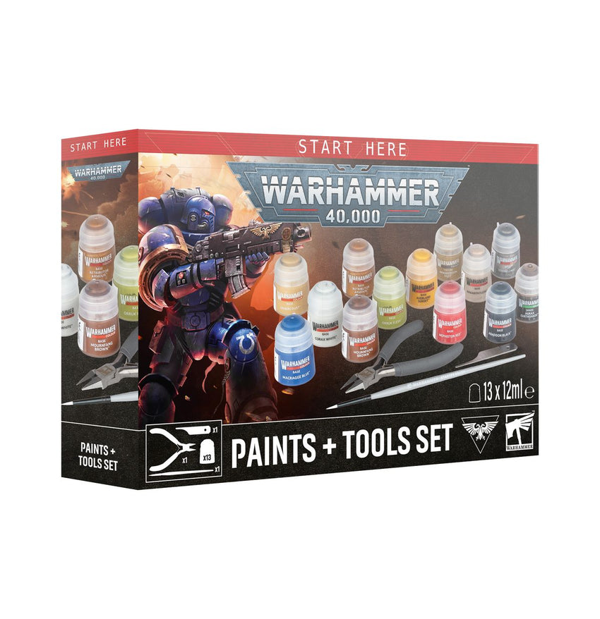Warhammer 40K: Paints + Tool Set