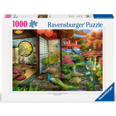 Jigsaw Puzzles, Ravensburger: Japanese Garden Teahouse 1000pc Puzzle