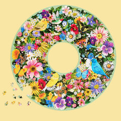 WerkShoppe: Spring Floral Wreath 1000pc Round Puzzle