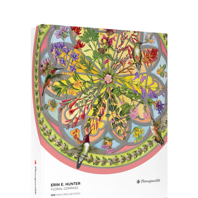 Jigsaw Puzzles, Pomegranate: Floral Compass Circular 500pc Round Puzzle