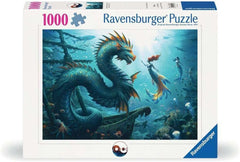 Ravensburger: Enchanted Depths Dragon Mermaid and Turtles 1000pc Puzzle