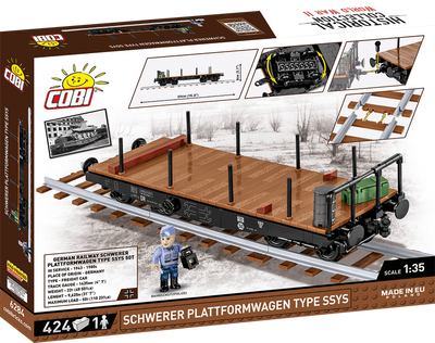 COBI - Construction Blocks, COBI Schwerer Plattformwagen Type Ssys Train Car 424pc