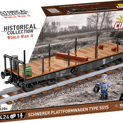 COBI - Construction Blocks, COBI Schwerer Plattformwagen Type Ssys Train Car 424pc