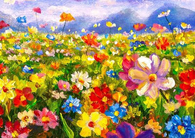 Jigsaw Puzzles, Enjoy Puzzle: Colorful Flower Meadow 1000pc Puzzle
