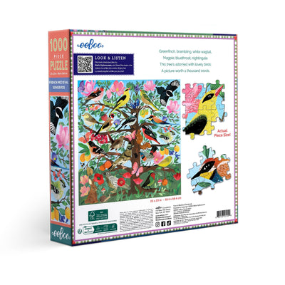 Jigsaw Puzzles, eeBoo: French Medieval Songbirds 1000pc Puzzle