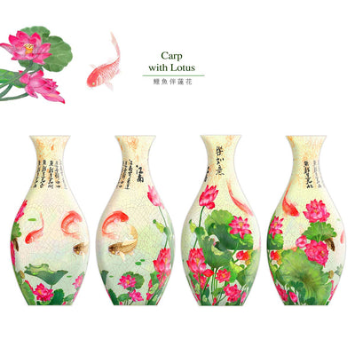 3D Jigsaw Puzzles, Pintoo Vase Puzzle: Carp with Lotus 160pc