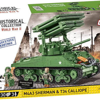 COBI - Construction Blocks, COBI Executive Edition M4A3 Sherman & T34 Calliope Tank 1230pc