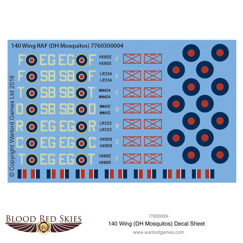 140 Wing Mosquito Decal Sheet