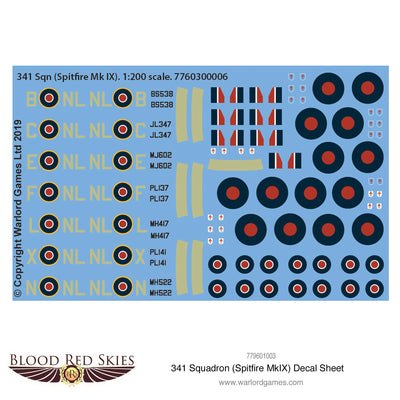 Products, 341 SQN Spitfire IX Decal Sheet