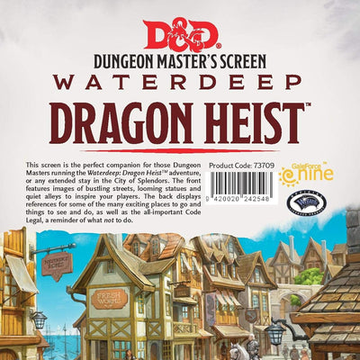 Role Playing Games, D&D Waterdeep Dragon Heist DM Screen