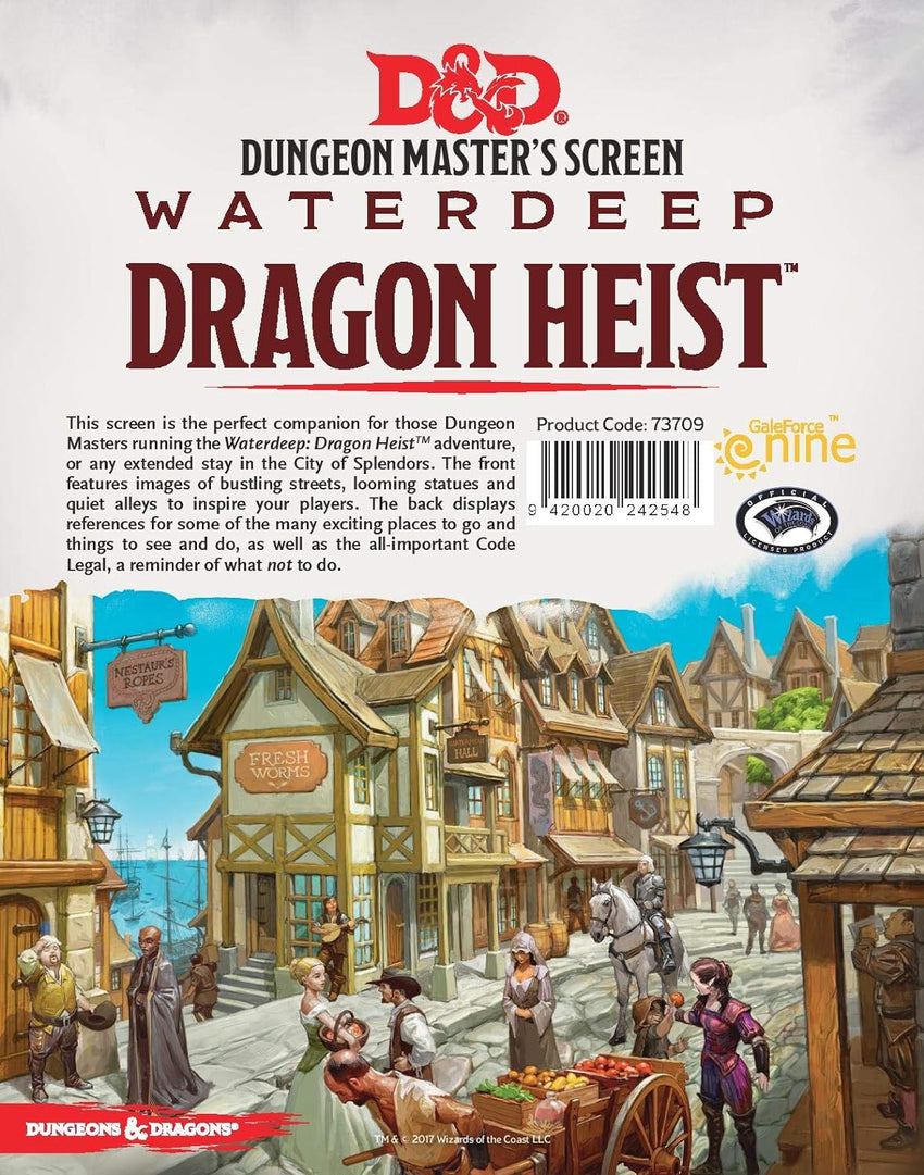 D&D Waterdeep Dragon Heist DM Screen