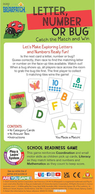 Science and History Games, Briarpatch: Letter Number or Bug