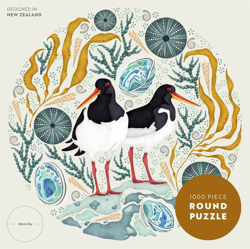 Catherine Marion: Oystercatchers 1000pc Round Puzzle