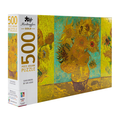 Jigsaw Puzzles, Mindbogglers Gold: Sunflowers by Van Gogh 500pc Puzzle