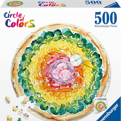 Jigsaw Puzzles, Circle of Colors: Pizza 500pc Round Puzzle