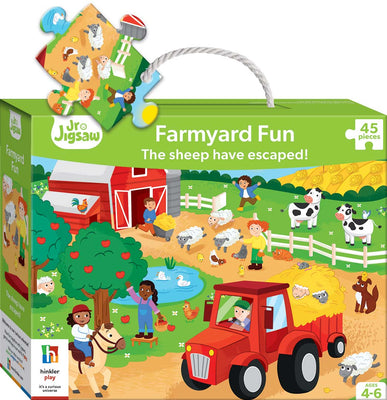 Kid's Jigsaws, Jr. Jigsaw: Farmyard Fun 45pc Carry & Play Puzzle