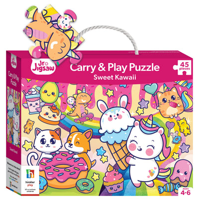 Kid's Jigsaws, Jr. Jigsaw: Sweet Kawaii 45pc Carry & Play Puzzle