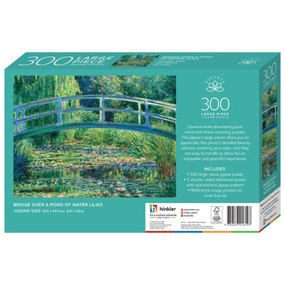 Jigsaw Puzzles, Elevate: BBridge Over a Pond of Water Lilies 300pc Puzzle