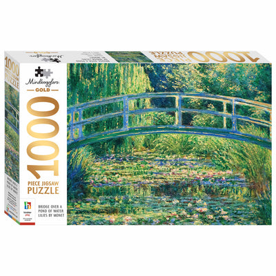 Jigsaw Puzzles, Mindbogglers Gold: Bridge Over a Pond of Water Lilies 1000pc Puzzle
