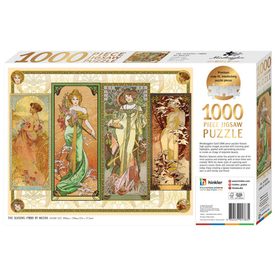 Jigsaw Puzzles, Mindbogglers Gold: The Seasons by Mucha 1000pc Puzzle