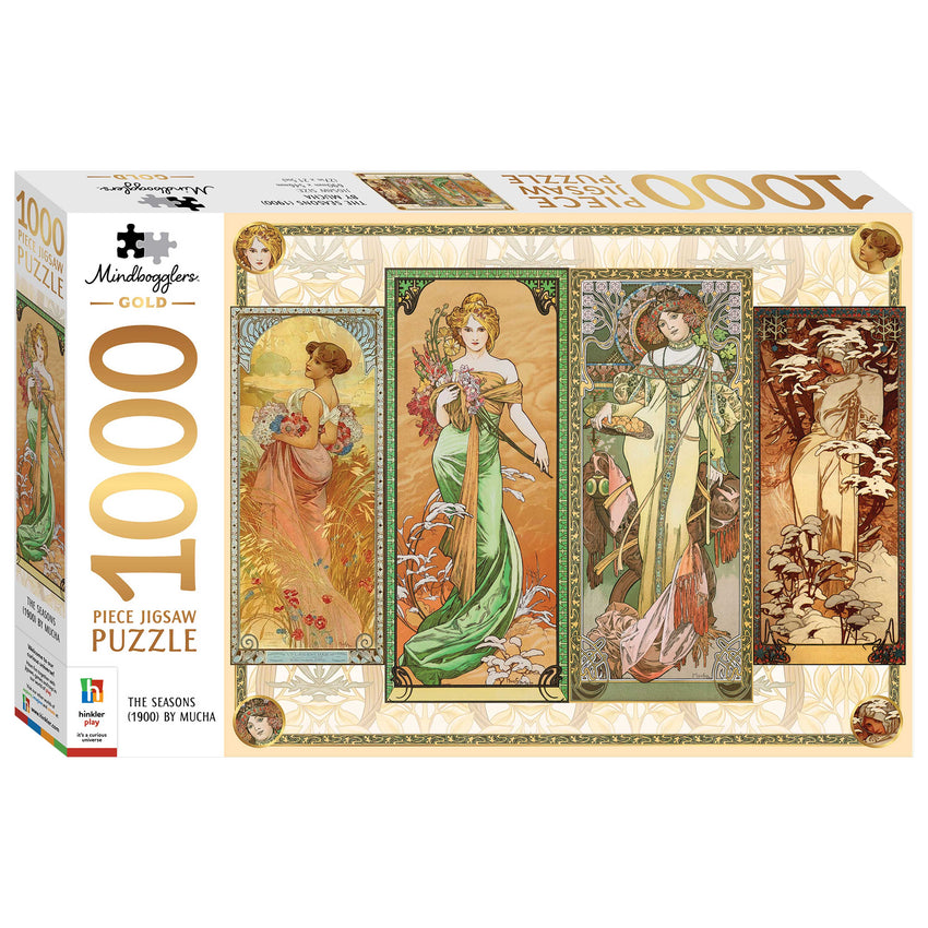 Mindbogglers Gold: The Seasons by Mucha 1000pc Puzzle