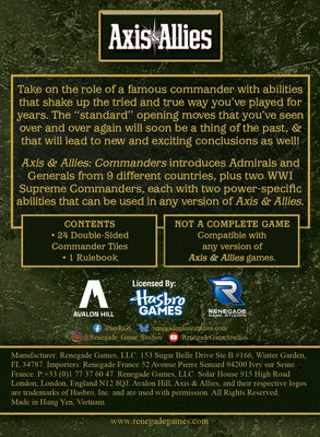 Board Games, Axis & Allies: Commanders