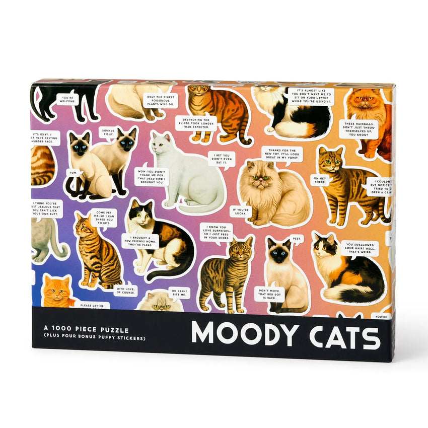 Brass Monkey: Moody Cats 1000pc Puzzle