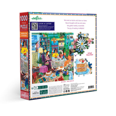 Jigsaw Puzzles, eeBoo: Books & Tea by the Sea 1000pc Puzzle