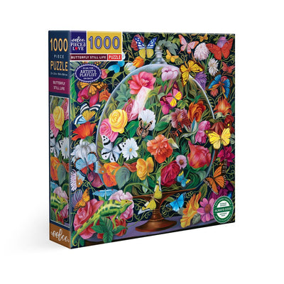 Jigsaw Puzzles, eeBoo: Butterfly Still Life 1000pc Puzzle