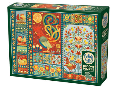 Jigsaw Puzzles, Scandi Chicken Quilt 1000PC