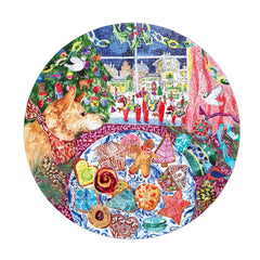 eeBoo: Christmas Cookies 500pc Round Puzzle