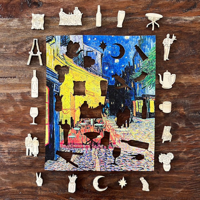 Jigsaw Puzzles, Café Terrace at Night 250pc Wooden Puzzle