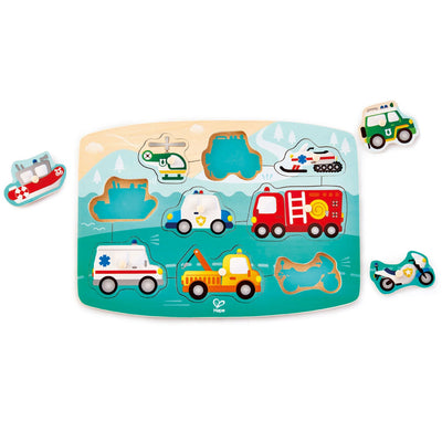Jigsaw Puzzles, Hape Emergency Peg Puzzle