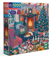 eeBoo English Cottage Christmas 1000pc Puzzle