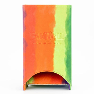 Accessories, FanRoll: Fold Up Velvet Dice Tower Water Color Rainbow