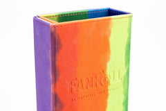 FanRoll: Fold Up Velvet Dice Tower Water Color Rainbow