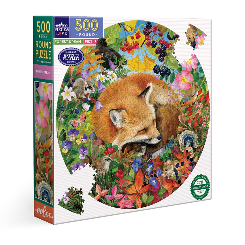 eeBoo: Forest Dream 500pc Round Puzzle