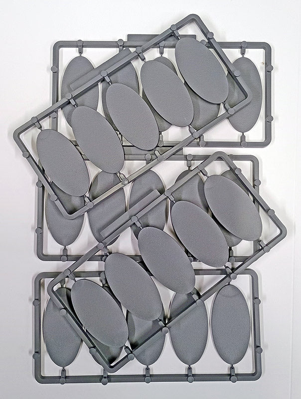 Great Escape Games: Plastic 25mm x 50mm Oval Bases 25 Pack