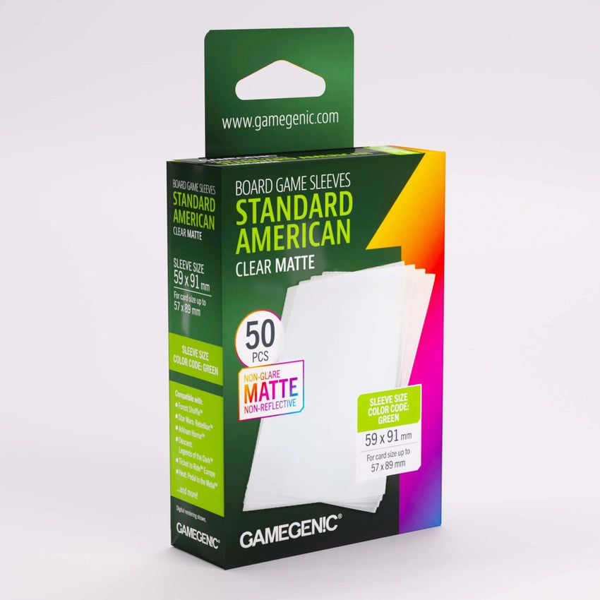 Gamegenic Matte Board Game Sleeves: Standard American 59 x 91mm 50 Pack