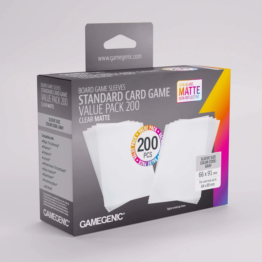 Gamegenic Matte Board Game Sleeves: Standard 66 x 91mm 200 Pack