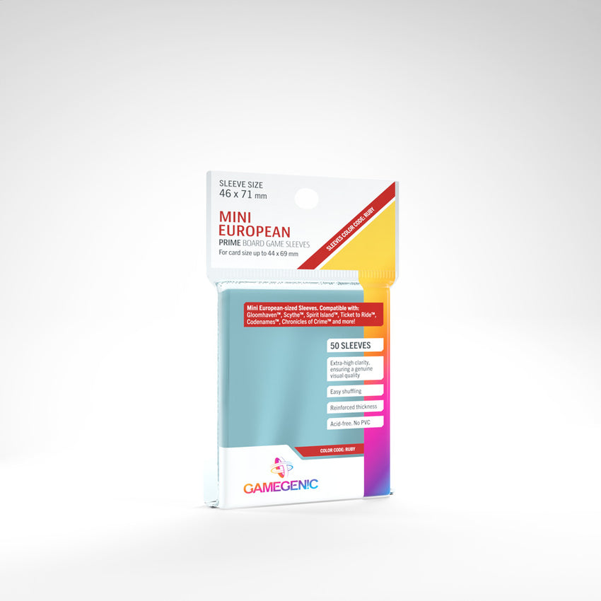 Gamegenic Prime Sleeves: Ruby Mini European 46 x 71mm 50 Pack