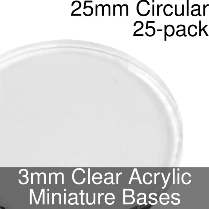 Circle Bases 25mm - Clear x25