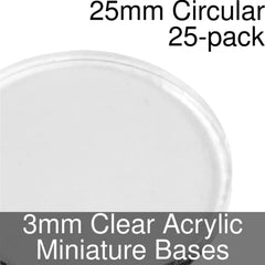 Circle Bases 25mm - Clear x25